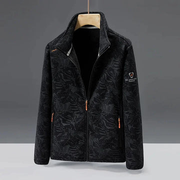 Fleece High Collar Zip Pocket Jacket