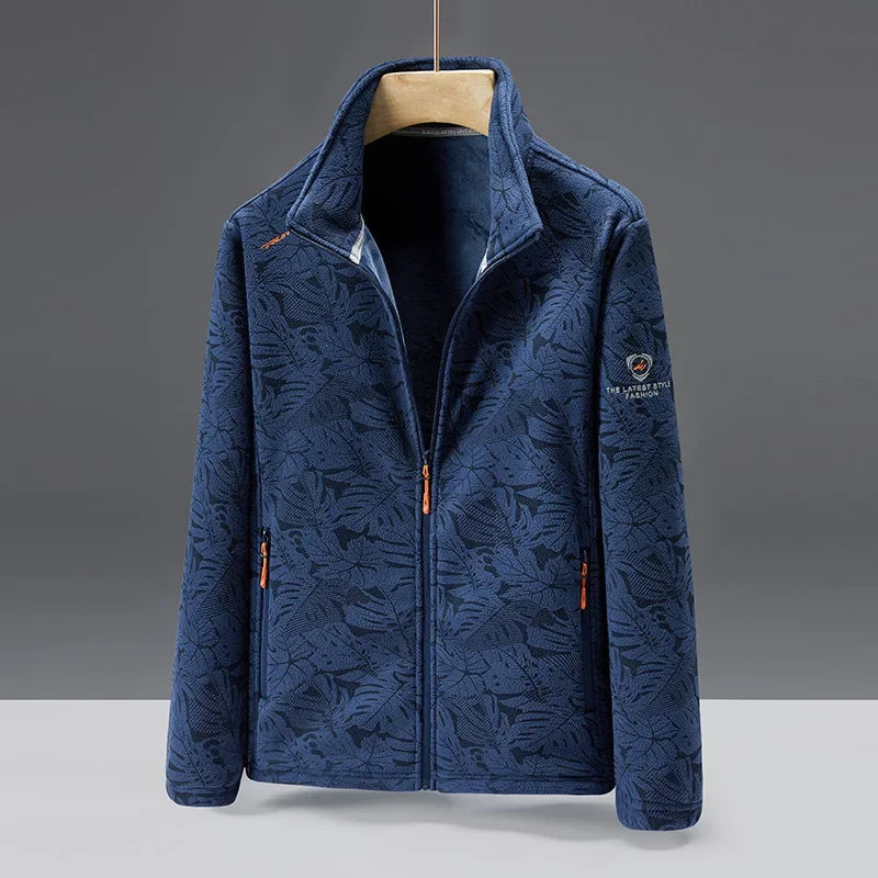Fleece High Collar Zip Pocket Jacket