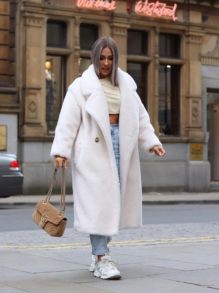 Oversized Plush Fuzzy Longline Coat