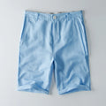 Men's Shorts – Cotton Linen Blend – Relaxed Fit – Knee Length with Pockets