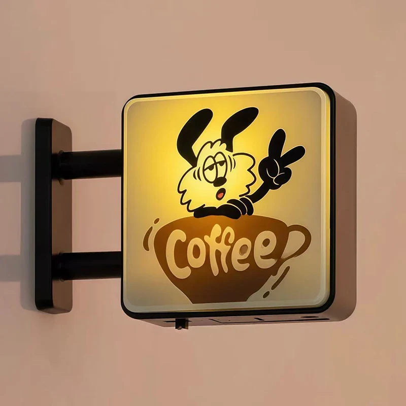 Printed Acrylic Coffee LED Wall Light Sign