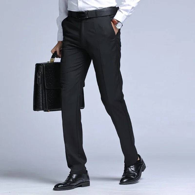 Slim Fit Wool Blend Crease Trousers