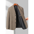 Men's Blazer – Wool Blend – Tailored Fit – Herringbone – Notch Lapel – 3 Buttons