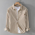 Women's Blouse – Relaxed Fit – Vertical Stripes – Breathable Light Quality – Shirt Collar