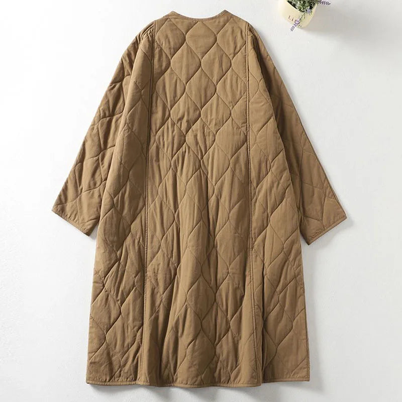 Quilted Oversized Relaxed Fit Longline Coat