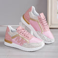 Women's Sneakers – Low Profile – Breathable Mesh – Shock-Absorbing Comfort – Lace-Up Closure