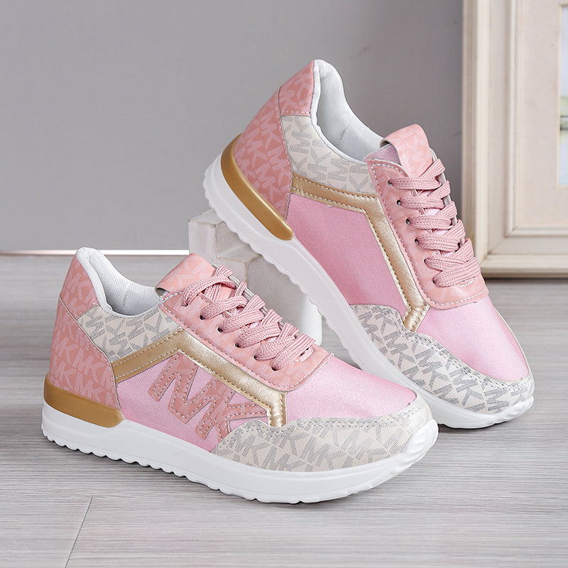 Women's Sneakers – Low Profile – Breathable Mesh – Shock-Absorbing Comfort – Lace-Up Closure