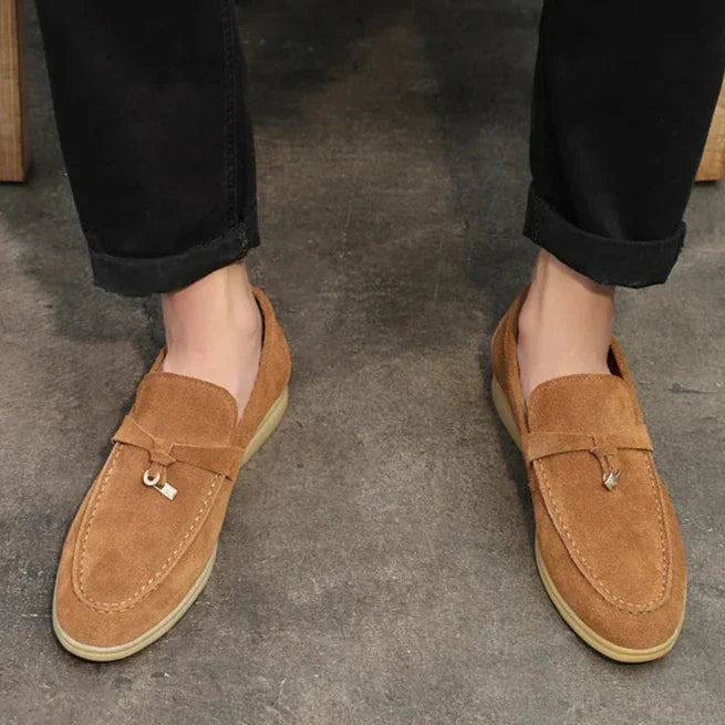 Herre Loafers – Ruskind – Slip-On – Gummisål – Minimalistisk Smart-Casual