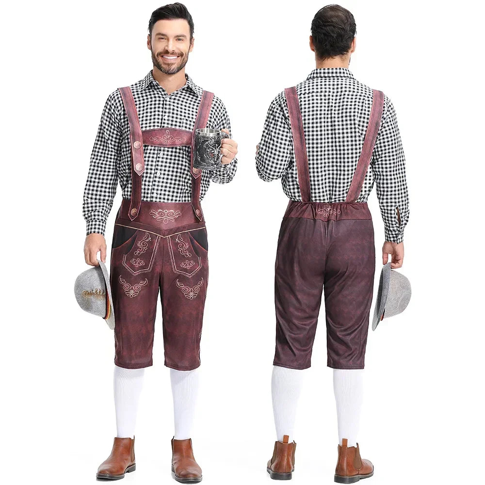 Embossed Embroidered Tailored Lederhosen Costume