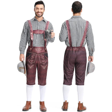 Embossed Embroidered Tailored Lederhosen Costume