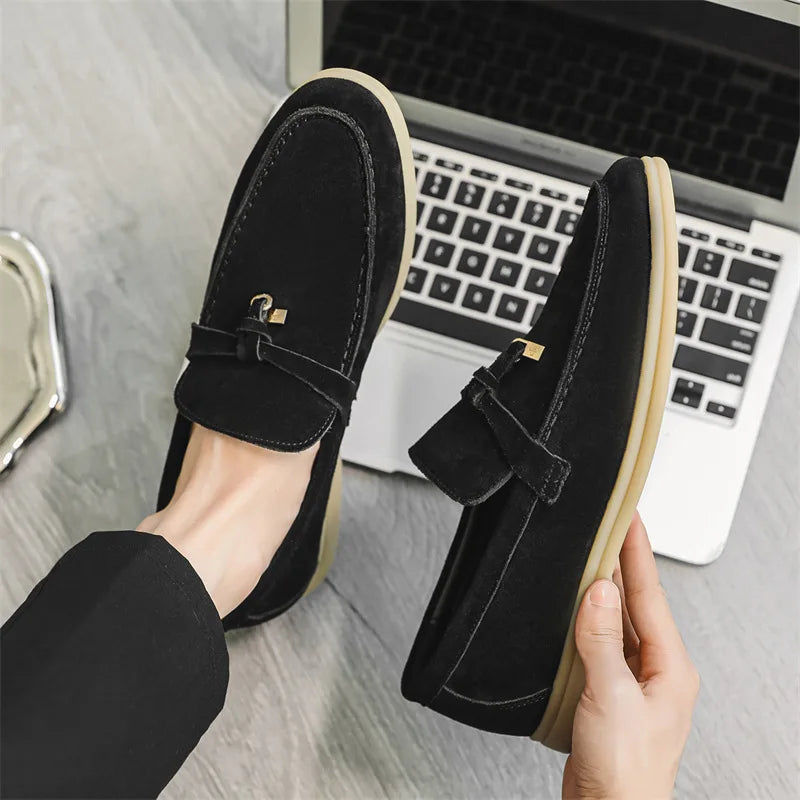 Men's Loafers – Suede – Slip-on Design – Rubber Sole – Minimalist Smart-Casual