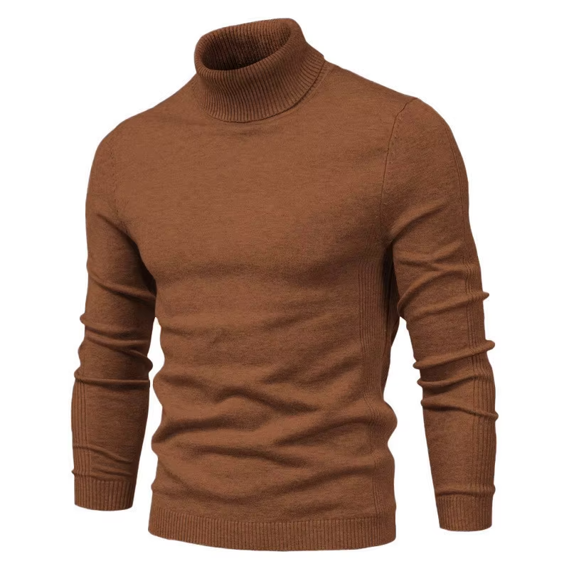 Herres Turtleneck Sweater - Cashmere - Slim Fit - Langærmet Ribstrikket