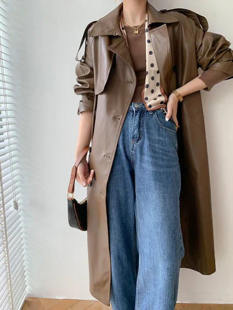 Double Breasted Storm Flap Trench Coat