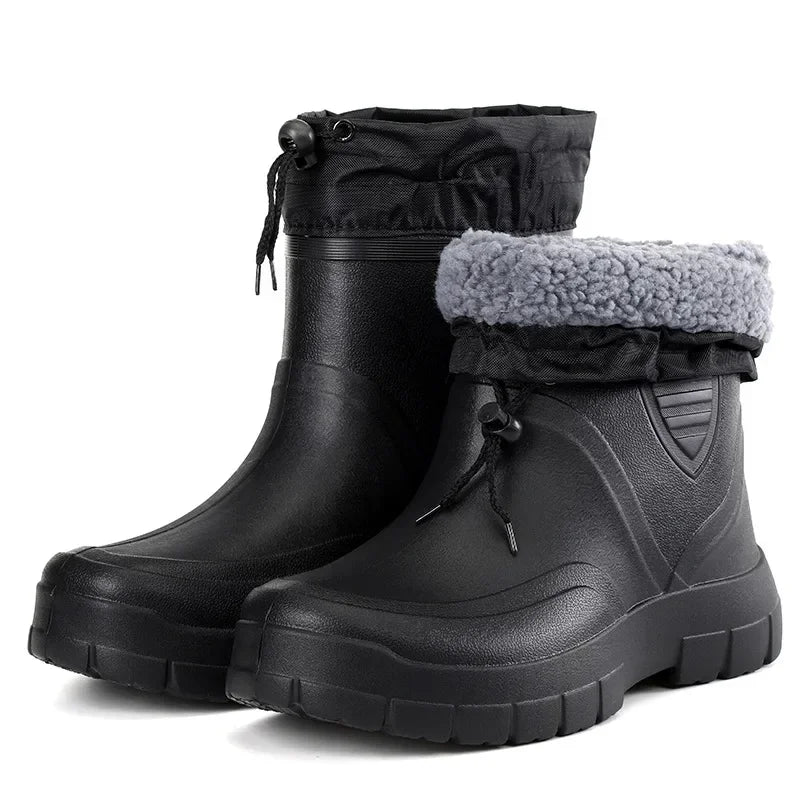 Waterproof Fleece Lined Mid-Calf Wellington Boots