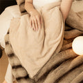 Plush Faux Fur Ribbed Throw Blanket