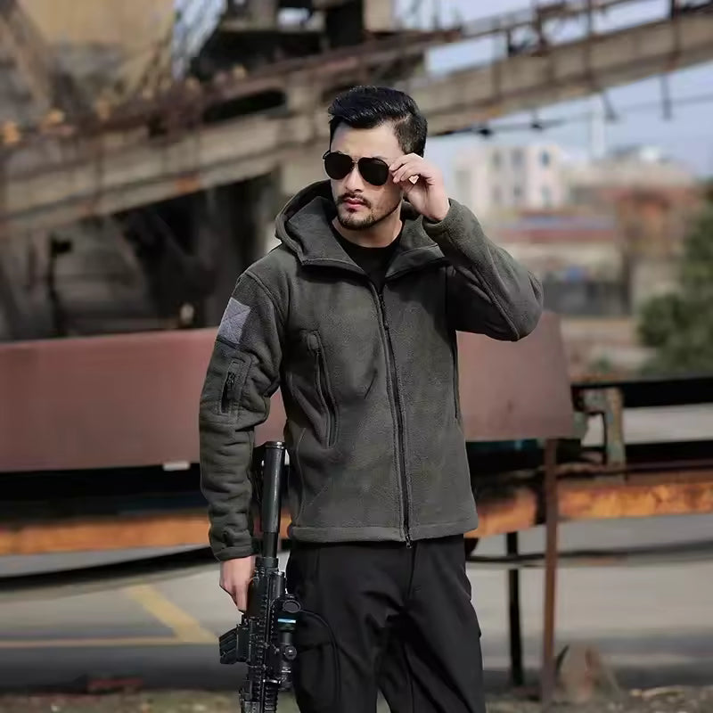 Thermal Fleece Tactical Hooded Jacket