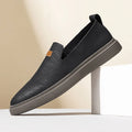 Men's Moccasins – Leather Slip-On – Low Profile – Padded Sole – Casual Comfort