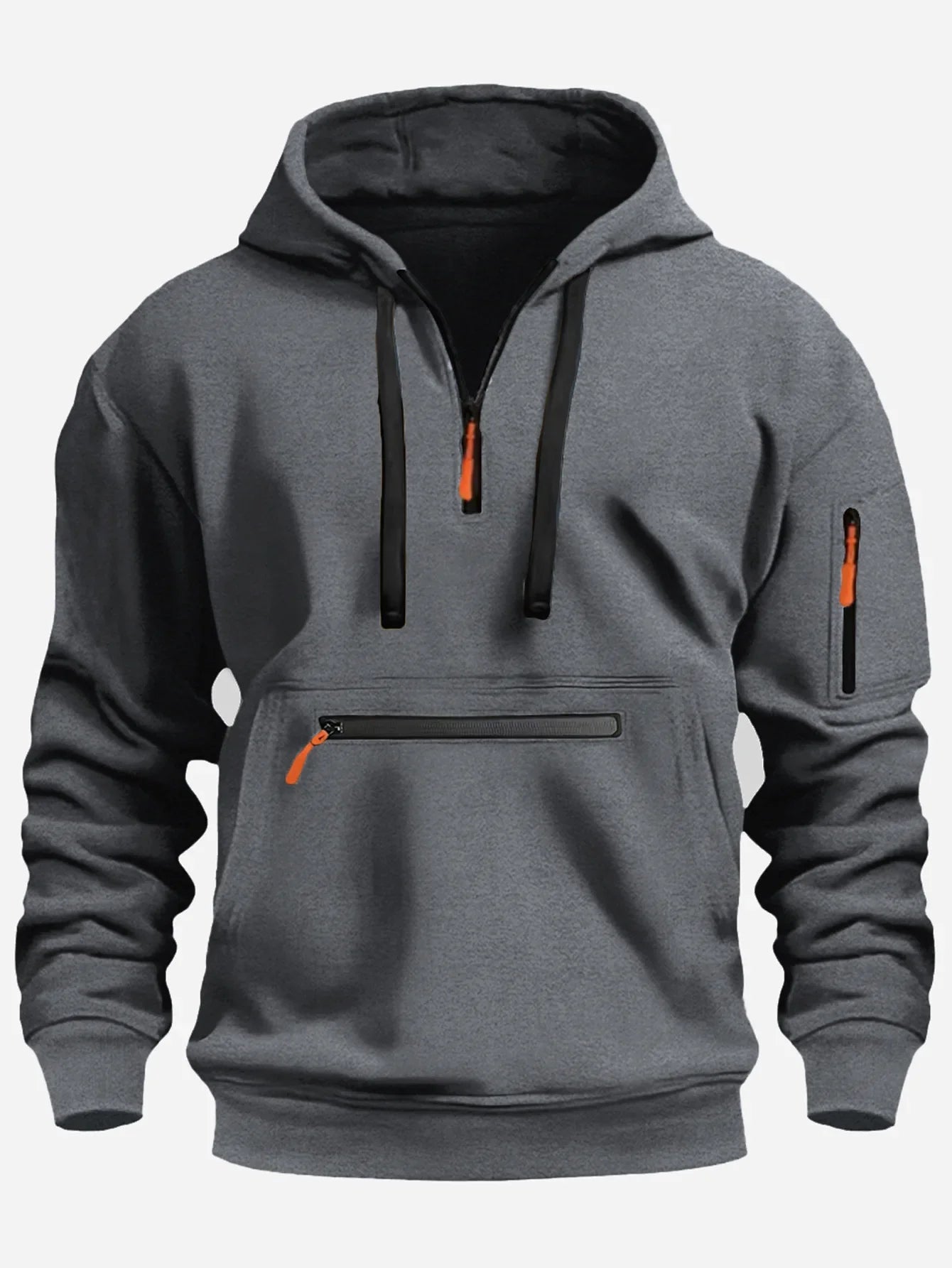 Loose Fit Fleece Half Zip Hoodie