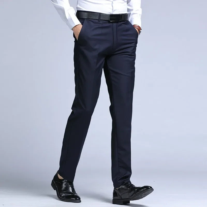 Slim Fit Wool Blend Crease Trousers