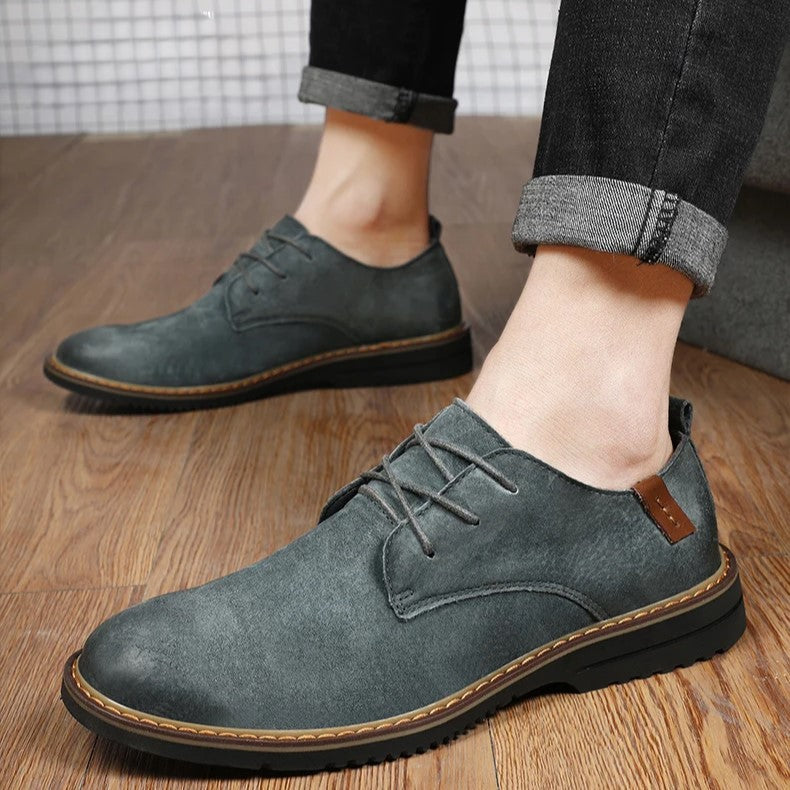 Herresko Oxford – Læder – Lukket Snøring – Poleret Finish – Elegant Pasform