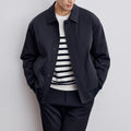 Men's Jacket – Relaxed Fit – Woven Cotton Blend – Button Closure – Classic Collar