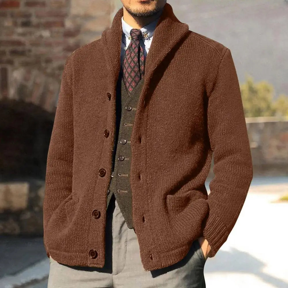 Shawl Collar Wool Knit Cardigan