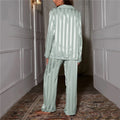 Women's Pajama Set - Satin - Long-Sleeved Shirt & Pants - Loose Fit Comfort