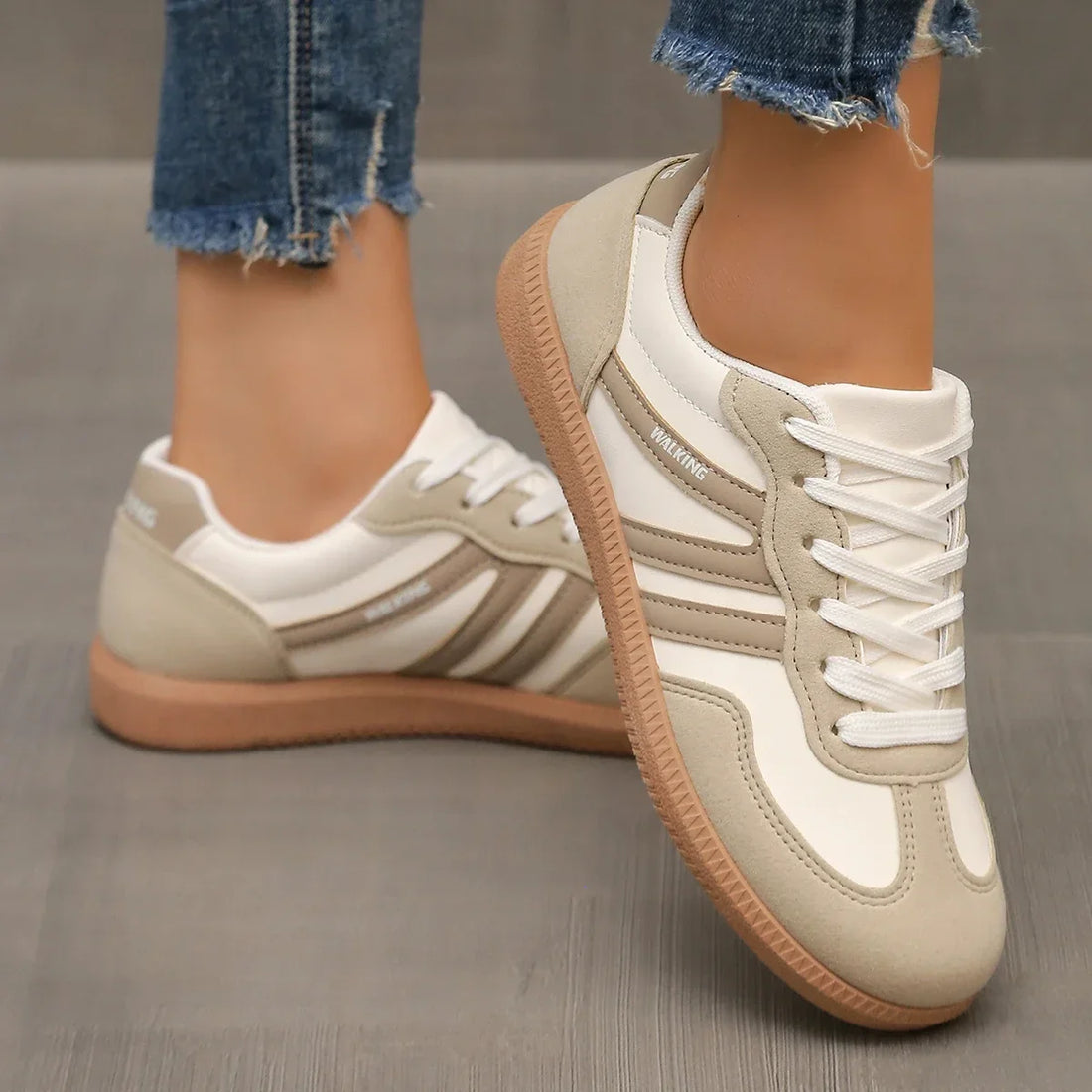 Suede Leopard Print Low-Top Sneakers