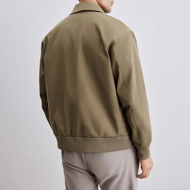 Woven Cotton Blend Relaxed Fit Jacket