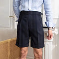 Men's Shorts – Tailored Fit – 100% Cotton – Pleats Front – Rolled-Up Legs