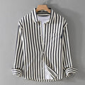 Women's Blouse – Relaxed Fit – Vertical Stripes – Breathable Light Quality – Shirt Collar