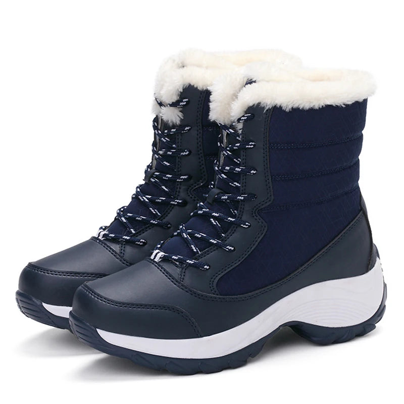 Water Resistant Faux Fur Platform Snow Boots