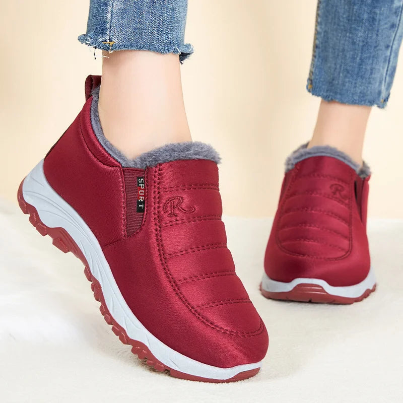 Quilted Waterproof Faux Fur Lined Ankle Boots