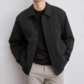 Men's Jacket – Relaxed Fit – Woven Cotton Blend – Button Closure – Classic Collar