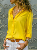 Women's Shirt - Button Closure - Classic Collar - Long-Sleeved Loose Fit