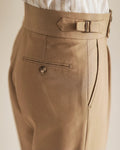 Men's Trousers – Tailored Fit – High Waist – Front Pleats – Cuffs at Ankles