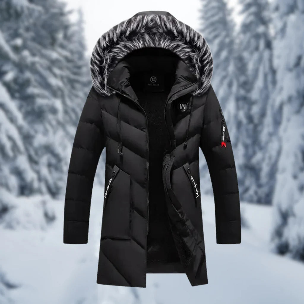 Quilted Oversized Faux Fur Hood Jacket