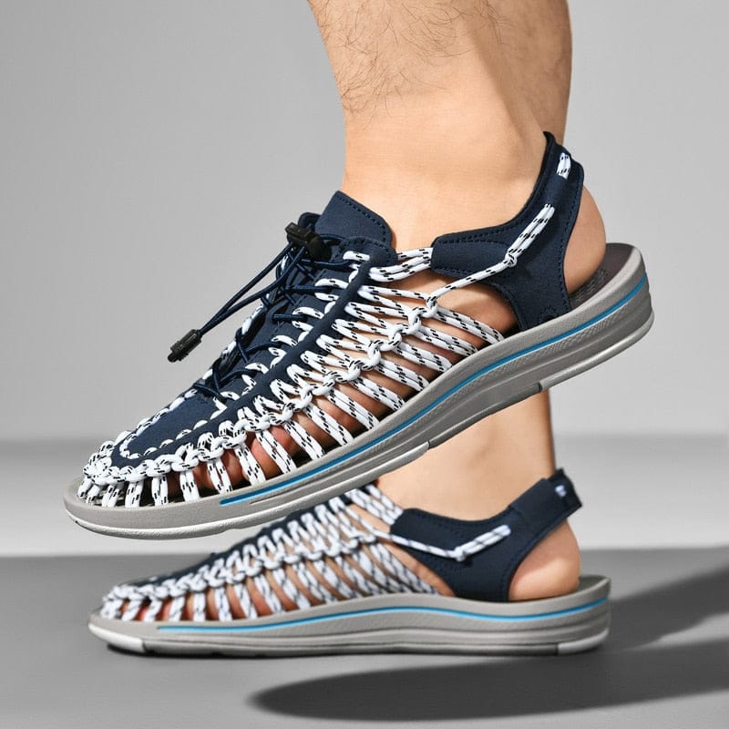 Unisex Sandals – Open Toe – Woven Upper – Adjustable Lacing – Rubber Sole