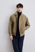 Men's Jacket – Relaxed Fit – Woven Cotton Blend – Button Closure – Classic Collar