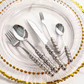 Stainless Steel Beaded Pearlescent Handle Flatware Set