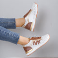 Women's Sneakers – Low Profile – Breathable Mesh – Shock-Absorbing Comfort – Lace-Up Closure