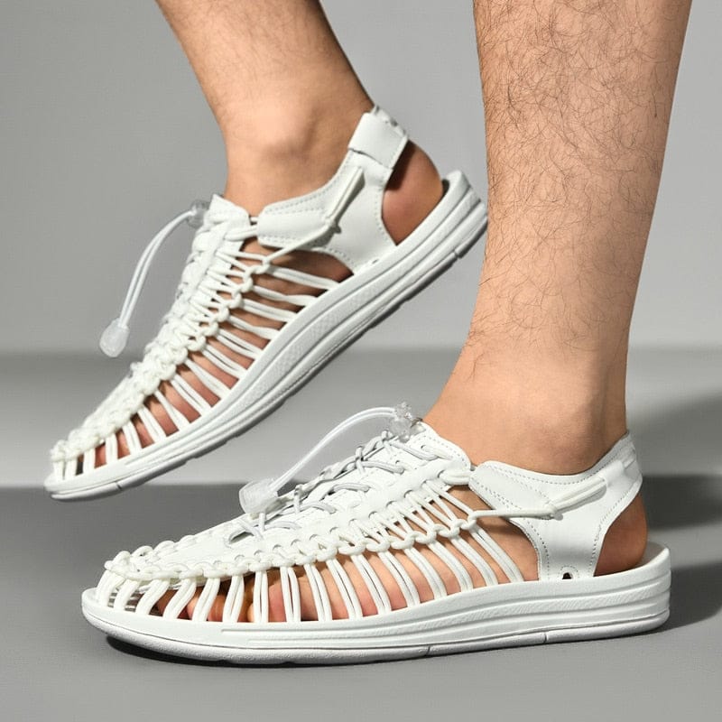 Unisex Sandals – Open Toe – Woven Upper – Adjustable Lacing – Rubber Sole
