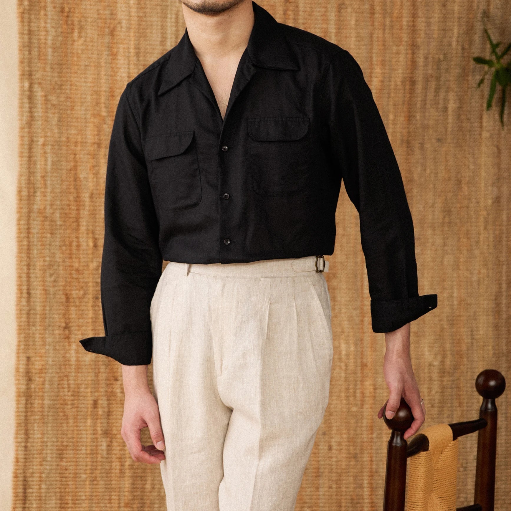 Men's Shirt – Linen – Relaxed Fit – Long Sleeves – Button Closure – Breathable