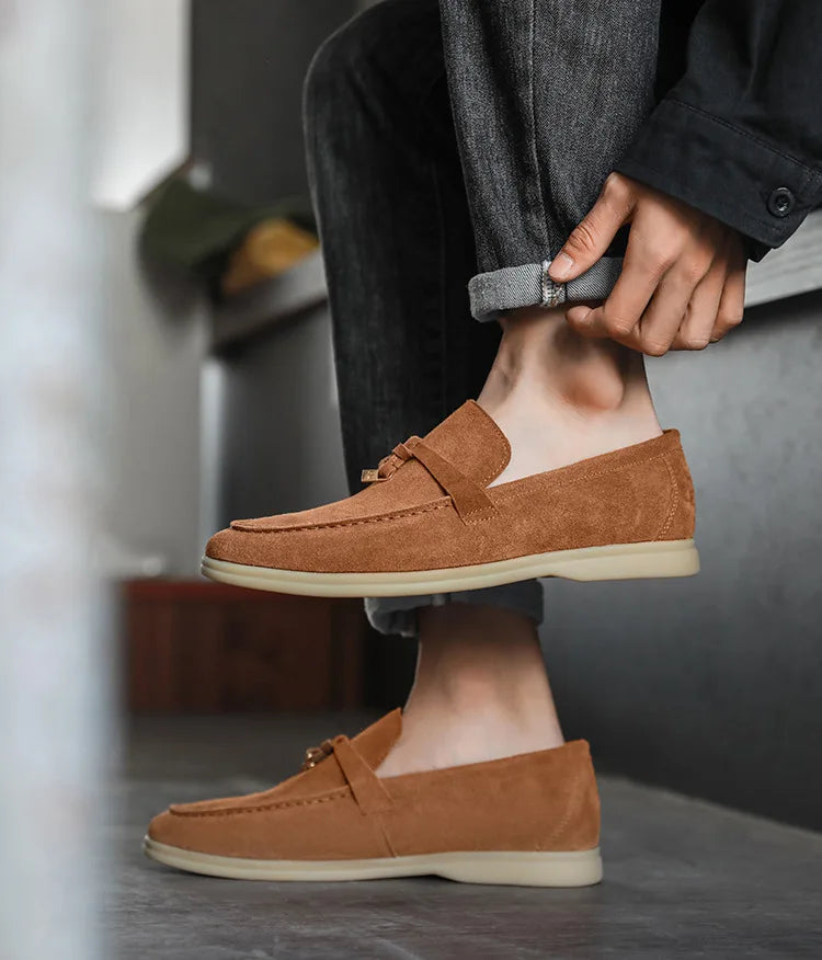 Men's Loafers – Suede – Slip-on Design – Rubber Sole – Minimalist Smart-Casual