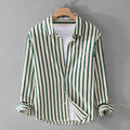 Women's Blouse – Relaxed Fit – Vertical Stripes – Breathable Light Quality – Shirt Collar