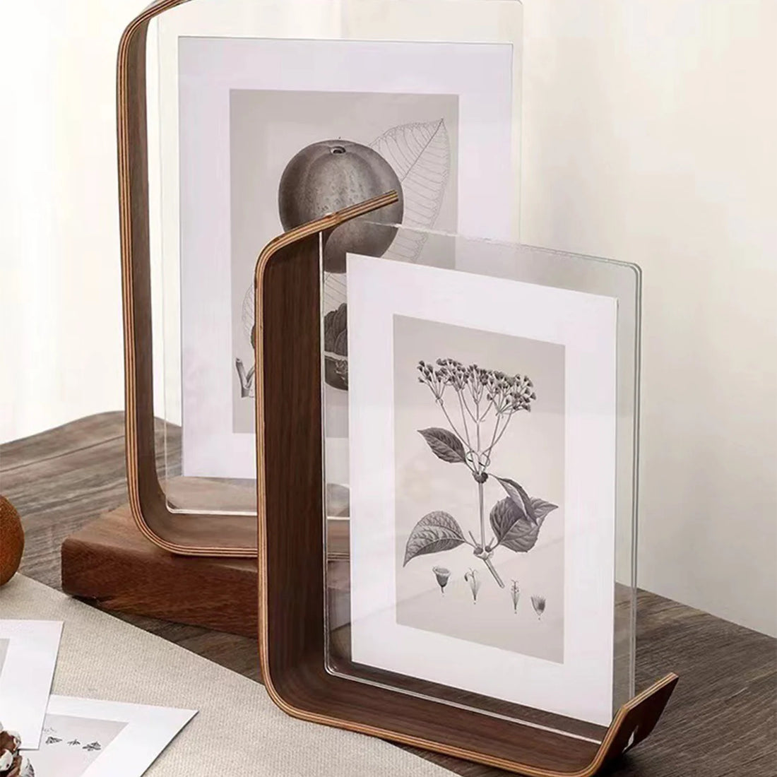 Wood And Acrylic Floating Desktop Photo Frame