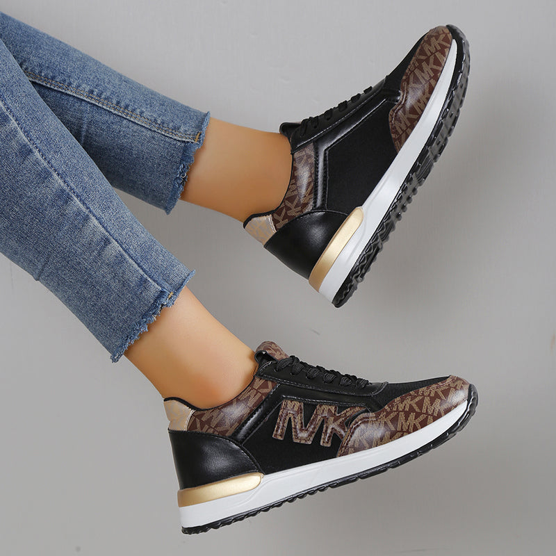 Women's Sneakers – Low Profile – Breathable Mesh – Shock-Absorbing Comfort – Lace-Up Closure
