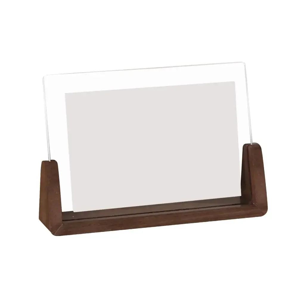 Walnut Wood Acrylic Grooved Desktop Photo Frame