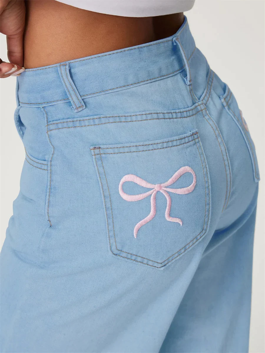 Women's Jeans - High-Waisted Wide-Leg - Comfortable Fit - Classic Denim Look
