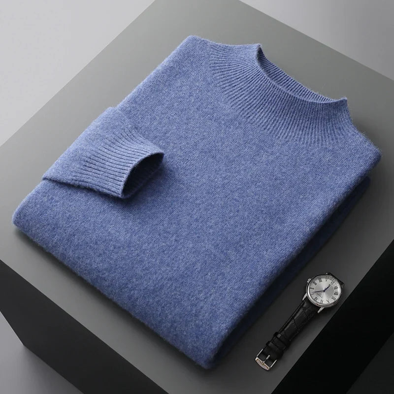 Regular Fit Wool Knit Semi Turtleneck Sweater